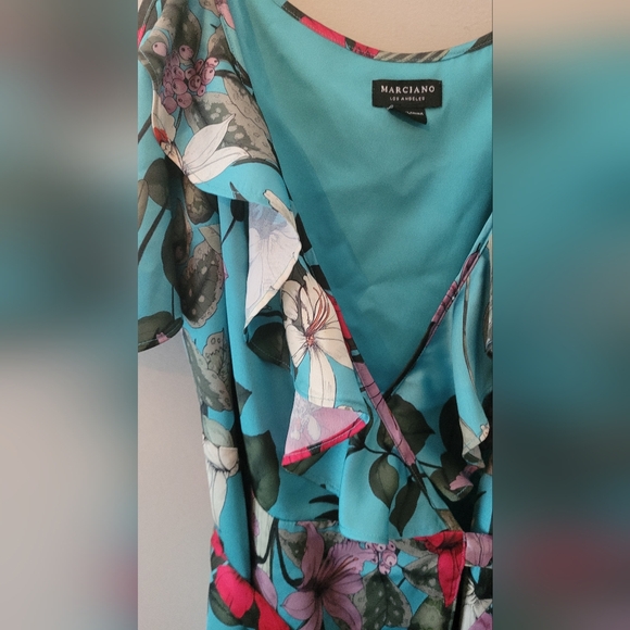 Marciano Los Angeles floral slit tie dress spaghetti strap wrap small - Picture 10 of 16